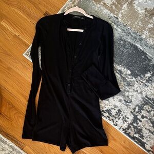Lioness Black Long Sleeve Button-Up Bodysuit